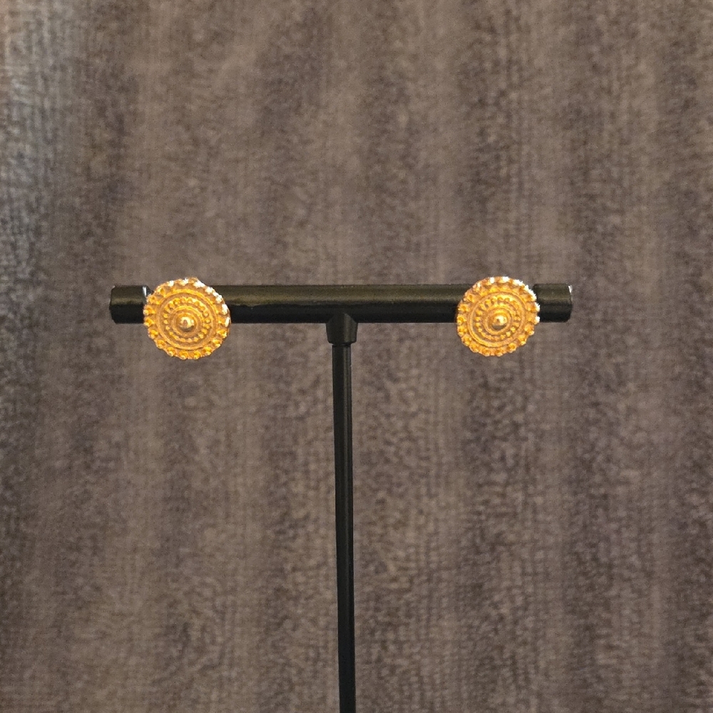 Radiant Gold-Tone Circular Earrings